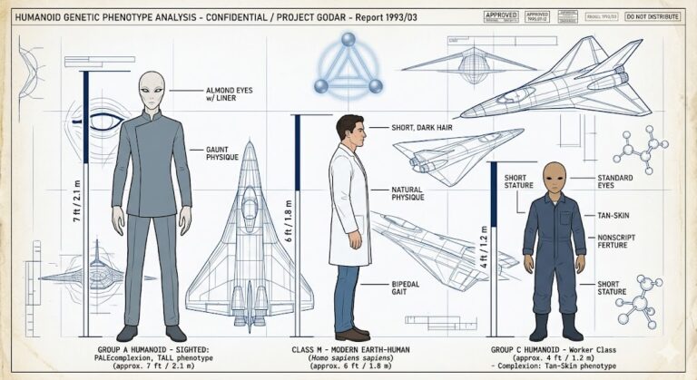 A comparison chart of Group A Talls, Class M humans, and Group C technicians as described in 1993.