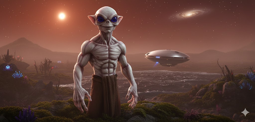 Korendian alien humanoid from planet Korendor technical illustration