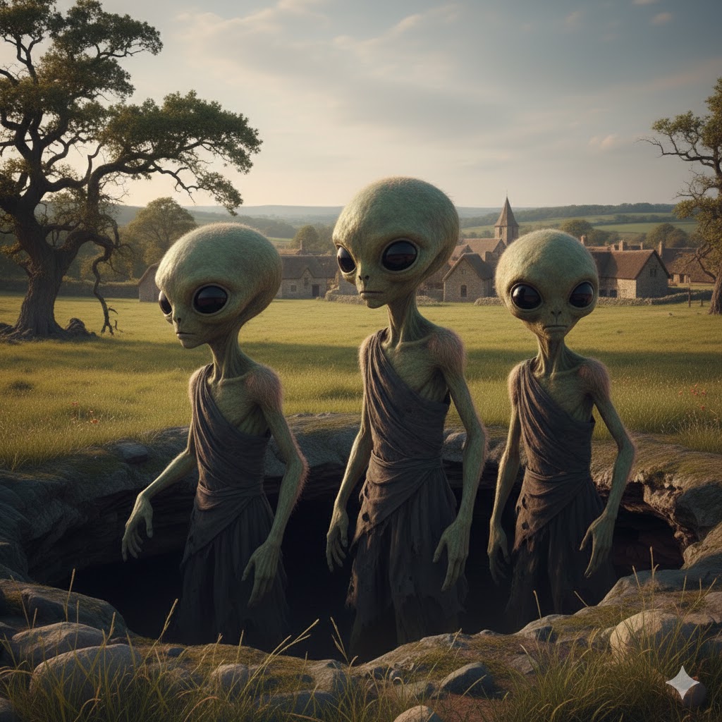 Greens aliens Oliverians St. Martins Land England Woolpit Children subterranean.