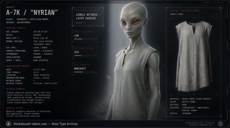 Illustration of the Harus, reptilian-Grey-human hybrid beings described by contactee Albert Tomschi