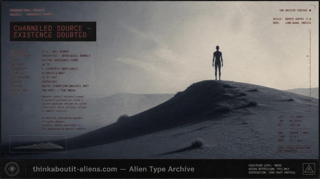  Illustration of the Engan, black-skinned inhabitants of a desert planet in channeled ufology material
