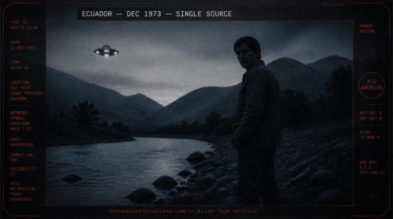 Illustration of the Ectom, a human-appearing Pleiadian being from the 1973 Ecuador contact case