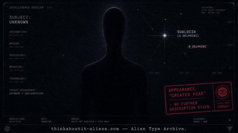 Sparse dossier illustration of the Matrax showing a near-featureless silhouette and a corrected star identification