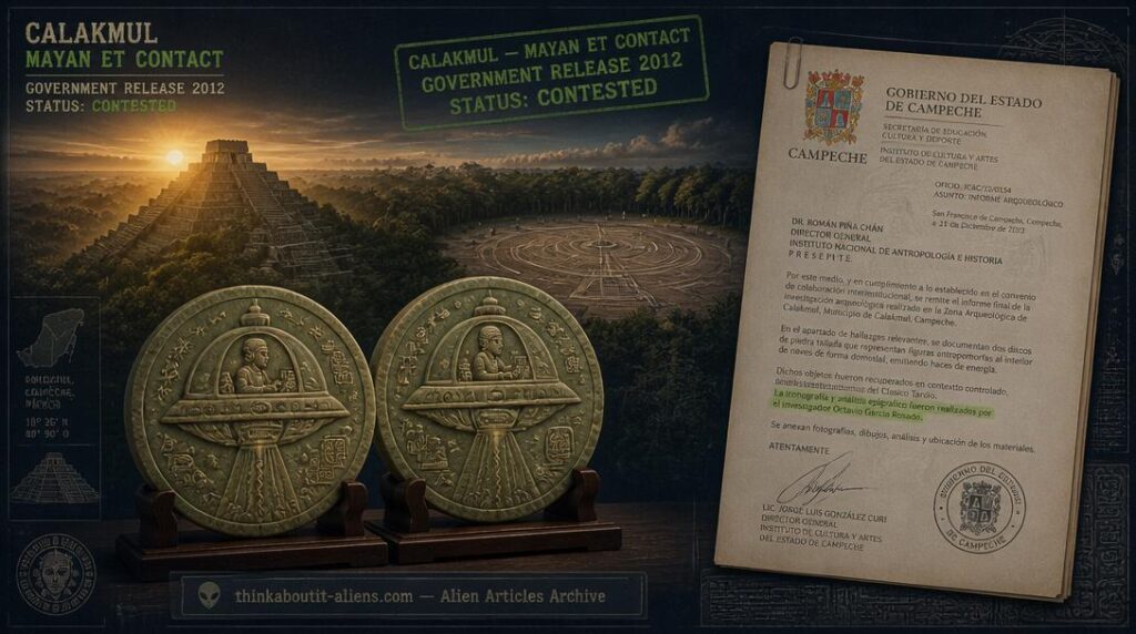 Mayan Aliens: Mexico's Calakmul Document Release — Government-Backed ET Contact Evidence, Ancient Disks & 3,000-Year-Old Landing Pads