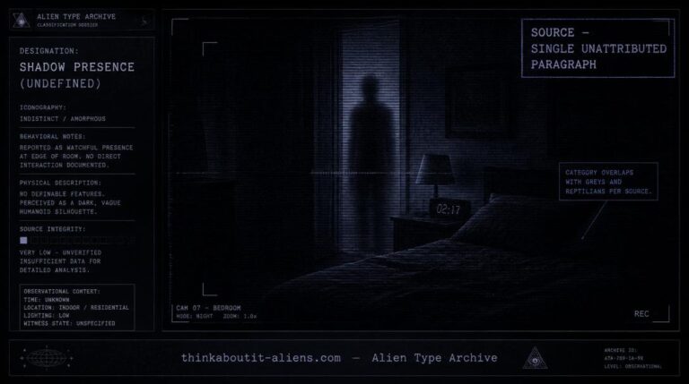 Dossier-style illustration of a vague, indistinct shadow figure at the edge of a dark room, representing the thin, unattributed source behind the Buttahs entry.