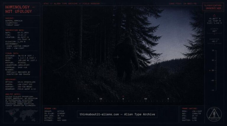 Illustration of a Homin, the cryptozoological classification for Bigfoot, Sasquatch, and related reports