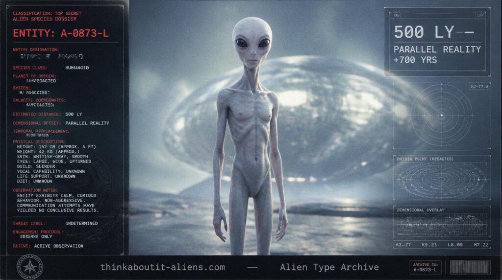Illustration of the Essassani, a human-Gray hybrid species channeled by Darryl Anka as "Bashar"