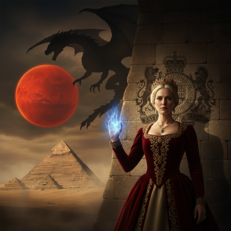 A symbolic depiction of the Mother Goddess and the hidden reptilian nature of the Illuminati.