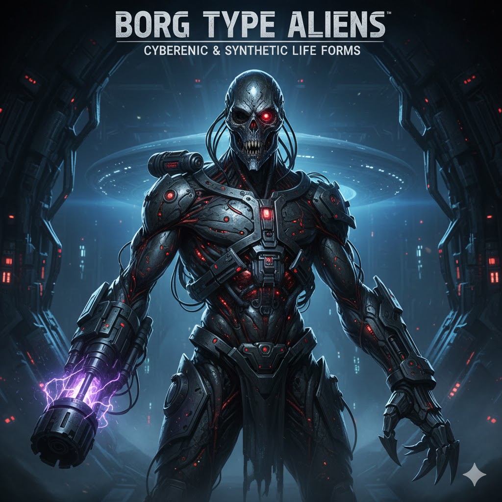 Borg Type Alien - A bio-mechanical synthetic life form with cybernetic enhancements.