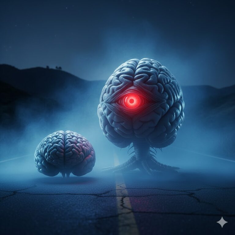 Giant Brains alien encounter Palos Verdes John Hodges organic translation devices blue mist.