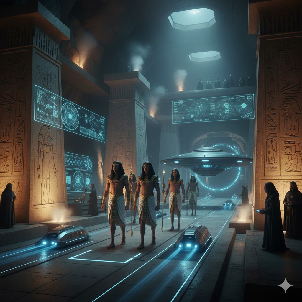 Gizan Giza Intelligence subterranean base Egypt ancient Egyptian technology Pleiades splinter race.