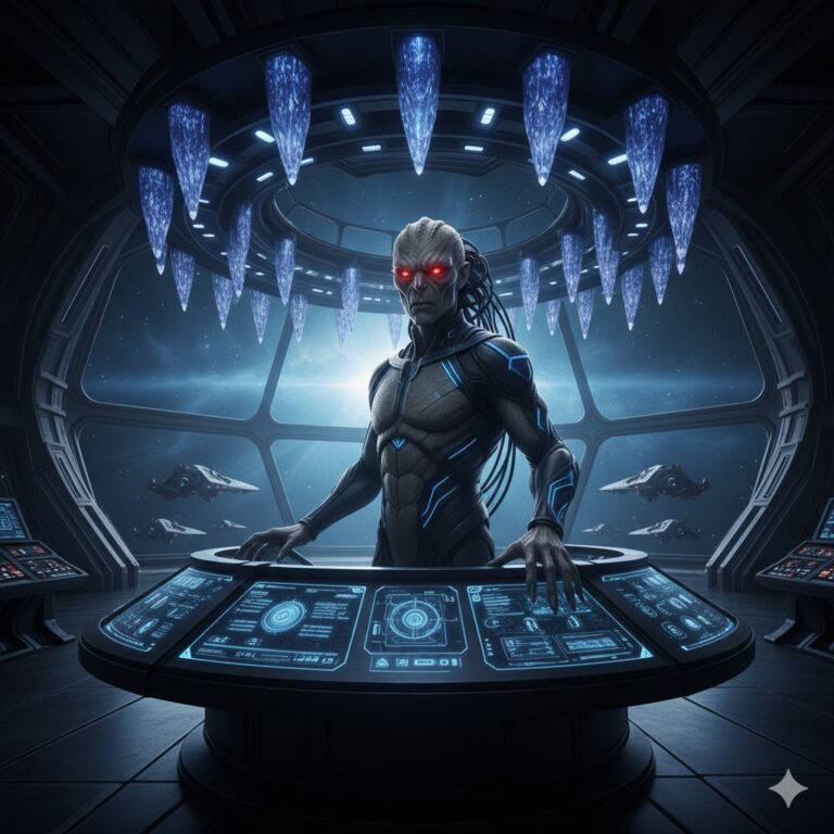 Leveron Alien Commander in a temporal control room - Orion Confederation and Montauk Project.