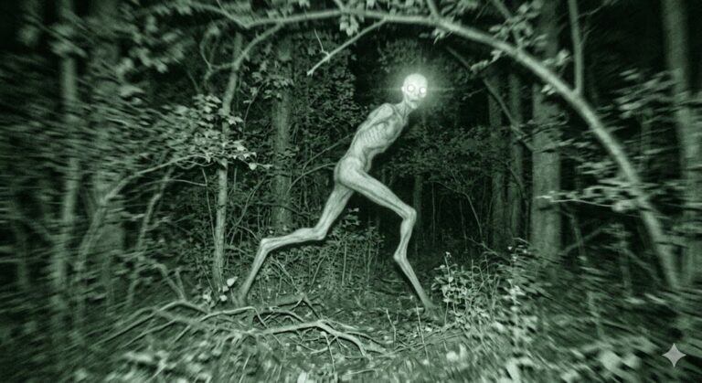 A depiction of the tall, spindly gray creature with backward-bending knees reported in Ohio.