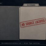 An empty case file stamped "No Source Located" representing the unverified Olyinians entry