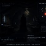 Dossier-style illustration of an underground shelter on Oriban, home of the Asbaan-Hu, with a star map inset of the Asba'a Prime system